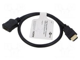 Cable | HDMI socket,HDMI plug | PVC | 0.5m | black | Core: Cu | black