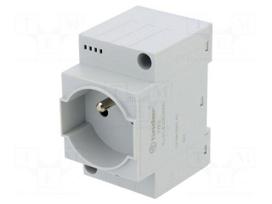 E-type socket | 250VAC | 10A | for DIN rail mounting | grey