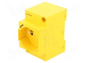 E-type socket | 250VAC | 10A | for DIN rail mounting | yellow
