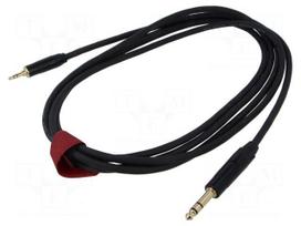 Cable | Jack 3.5mm plug,Jack 6,3mm plug | 3m | black | Øcable: 6mm