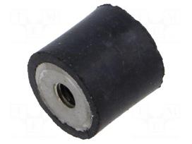 Vibration damper | M5 | Ø: 16mm | rubber | L: 15mm | Shore hardness: 55±5
