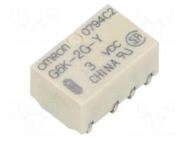 Relay: electromagnetic | Ucoil: 3VDC | DPDT | Icontacts max: 1A | G6K