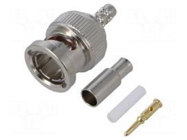 Connector: BNC | plug | male | straight | 75Ω | crimped | RG179,RG187