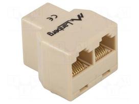 Splitter | brown | RJ45 socket x3 | Shielding: unshielded
