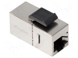 RJ 45 coupler | Keystone | silver | in housing,push-in | Cat 5/5e
