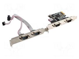 PC extension card: PCIe | D-Sub 9pin male x4,PCIe | 0÷50°C