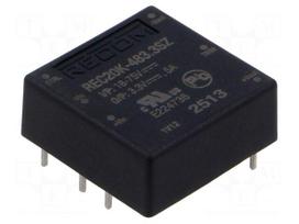 Converter: DC/DC | 20W | Uin: 18÷75VDC | Uout: 3.3VDC | Iout: 5A | THT