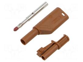 Laboratory connector: 4mm banana | plug | 24A | 1kVDC | brown | 3mΩ
