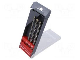 Drill set | for concrete | plastic box | 6mm,8mm,10mm | 3pcs.