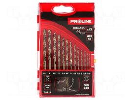 Drill set | for metal | high speed steel cobalt HSS-Co | 13pcs.