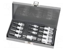 Socket: Torx®-bit-set | Chrom-vanadium steel | 1/2",1/4",3/8"