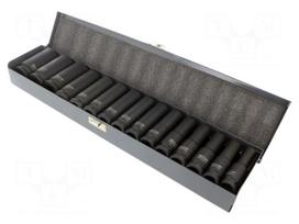 Socket: 6-angles-set | socket spanner,impact | 1/2" | long | 15pcs.