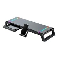 Riff T1 ICE Coorel monitor stand with RGB lighting / x4 USB ports / mobile phone stand