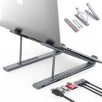 Riff M48-V2 7in1 Hub + Foldable Laptop Stand USB-C to HDMI 4K/USB-A/TF&SD/USB-C with PD Charging