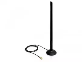 Delock WLAN 802.11 b/g/n Ant. RP-SMA 6.5 dBi omnidir. Gelis. su magnetu. stovėti