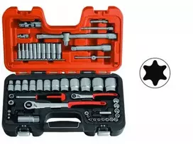 Bahco Galvučių, terkšlių ir priedų rinkinys 1/4" ,1/2" 56vnt