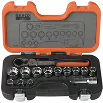 Bahco Terkšlės lanksčia, pasukama galvute ir galvučių 10-24mm rinkinys, 14 vnt.
