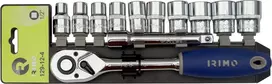 Terkšlės 1/2" ir galvučių rinkinys su prailgintoju 125mm.10-24mm, 12 vnt Irimo