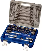 Galvučių 8-32mm, priedų ir kombinuotų raktų rinkinys 8-19mm 1/2" 33 vnt Irimo