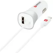 Įkroviklis Skross AUTOMOB. ĮKROVIKLIS ZAPALNICZKA SKROSS 1X USB 1A 12V/24V BALTA + KABELIS MICRO USB