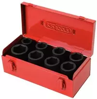 Smūginų galvučių komplektas 3/4" 8 vnt, ilgos, KS Tools