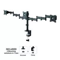 Laikiklis Neomounts by Newstar Select Tilt/Turn/Rotate Triple Desk Mount (spaustukas) trims 10-27" Monitorius ekranams, reguliuojamo aukščio - Juodas