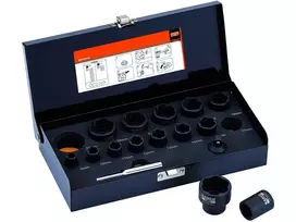 Bahco Galvučių "twist" 16 vnt komplektas 3/8" ir 1/2" 8-27mm (sugadintų veržių atsukimui)