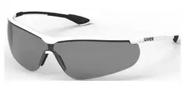 Apsauginiai akiniai Uvex Sportstyle, pilka linzė, supravision extreme (nerasojantys, nesibraižantys) padengimas, baltos/juodos kojelės