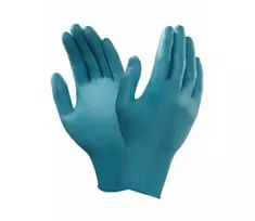 Vienkartinės nitrilinės pirštinės Ansell TouchNTuff 92-600, 100vnt, 0,12mm storio, M dydis (7,5-8), lygus delnas, žalios