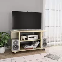 TV staliukas TV spintelė su ratukais, sonoma ąžuolo sp., 80x40x45cm, mediena