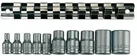 TengTools Sukimo galvučių komplektas Teng Tools M3814; TX-E; 1/4''; 3/8''; 10 vnt.