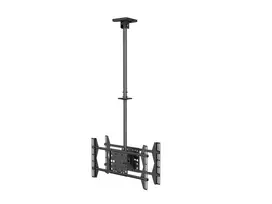 Laikiklis Equip įrengti 32"–65" ant lubų tvirtinamą dviejų ekranų televizoriaus laikiklį – viešas ekranas – 80 kg – 81,3 cm (32 colių) – 165,1 cm (65 colių) – 100 x 100 mm – 600 x 400 mm