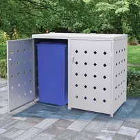 Dvivietė konteinerių su ratukais pastogė, 240l, plienas