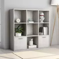 Spintelė knygoms, betono pilka, 98x30x98cm, apdirbta mediena