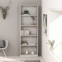 Spintelė knygoms, 5 aukštų, betono, 60x24x175cm, mediena