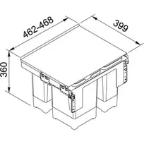 Šiukšliadėžė FRANKE, Sorter Garbo, 50-3, 2x12l.+8l.