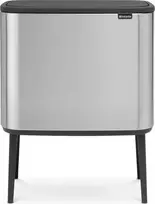 Šiukšlių dėžė Brabantia Bo Touch, 3 x 11 l, Matinė plieno spalvos