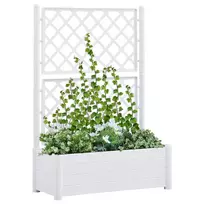 Sodo lovelis su treliažu, baltos spalvos, 100x43x142cm, PP