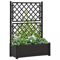 Sodo lovelis su treliažu, antracito spalvos, 100x43x142cm, PP