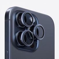 „Evelatus“ „Apple iPhone 15 Pro / 15 Pro Max“ kameros objektyvo apsauga, „Armor“, mėlyna, titano spalvos