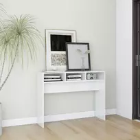 Konsolinis staliukas, baltas, 105x30x80cm, apdirbta mediena