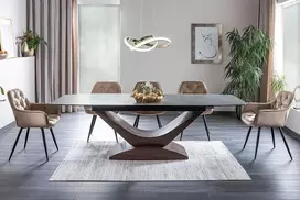 Signal Meble Valgomojo komplektas - Stalas DOLCE CERAMIC + Kėdės CHERRY VELVET