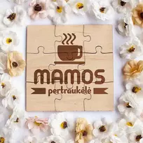 Medinis puodelio padėkliukas - dėlionė "Mamos pertraukėlė"