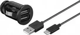 Goobay įkroviklis USB Type-C automobilinio įkrovimo rinkinys (12W/2.4A)