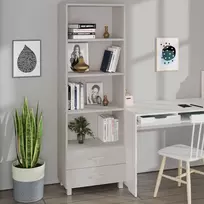 Komoda HAMAR, balta, 60x35x180cm, pušies medienos masyvas