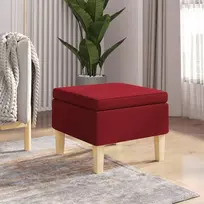 Taburetė su medinėmis kojomis, raudonojo vyno spalvos, audinys