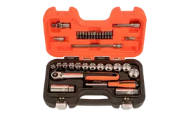 Bahco Galvučių komplektas 10-20mm 1/4"+3/8" 34 vnt. su siaura terkšle