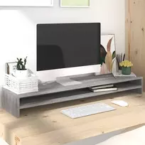 Laikiklis Monitoriaus stovas, pilkos ąžuolo spalvos, 100x24x13cm, mediena