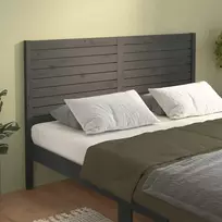 Lovos galvūgalis, pilkas, 126x4x100cm, pušies medienos masyvas