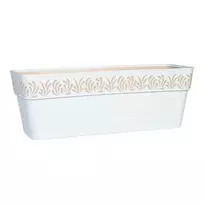 Vazonas/lovelis gėlėms su vandens rezervuaru 50x18x17 cm balta STEFANPLAST